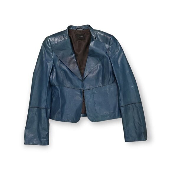 Akris Leather Lammnappa Jacket Size 10 US - Picture 1 of 9